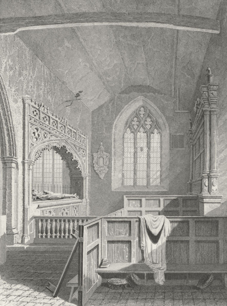 BUILDINGS. Godshill Church c1840 old antique vintage print picture
